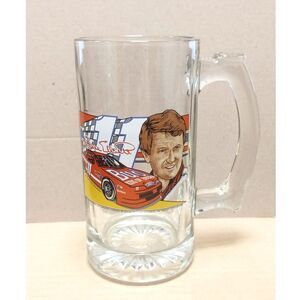 Vintage 1993 Bill Elliott Glass Beer Mug #11 Budweiser Ford Thunderbird NASCAR